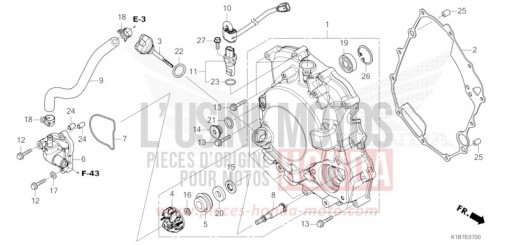 PANNEAU CARTER-MOTEUR D./POMPE A EAU NSS350AN de 2022